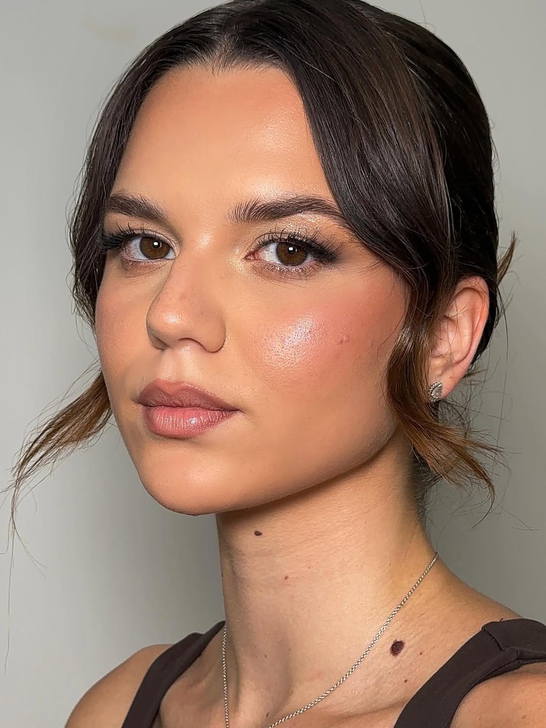 Soft glam šminka sa blistavom kožom i nežno definisanim očima
